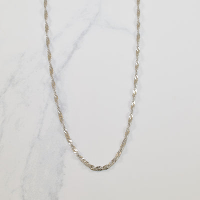 14k White Gold Singapore Chain | 20