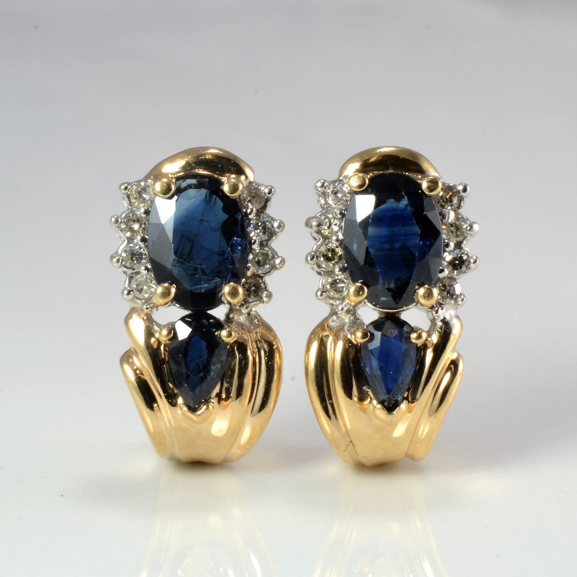 Sapphire & Diamond Ladies Earrings | 0.16 ctw |