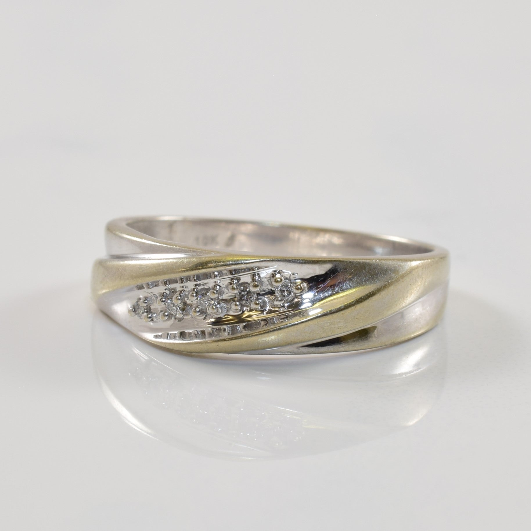 Pave Set Diamond Ring | 0.04ctw | SZ 10 |