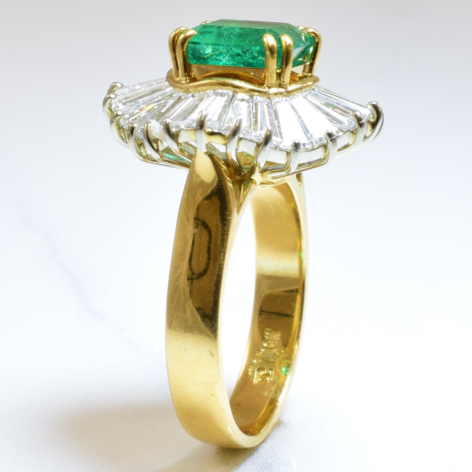 'Brinkhaus' Emerald & Diamond Ballerina Ring | 3.00ct, 1.68ctw | SZ 7 |
