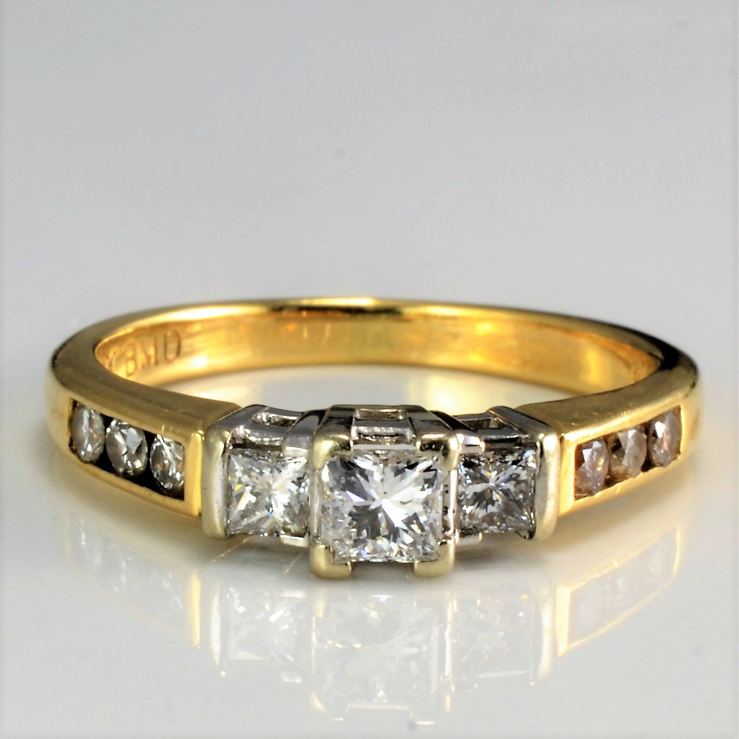 Three Stone Diamond & Accents Engagement Ring | 0.47 ctw, SZ 5 |