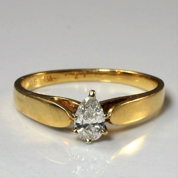 Pear Cut Diamond Engagement Ring | 0.27ct | SZ 6.25 |