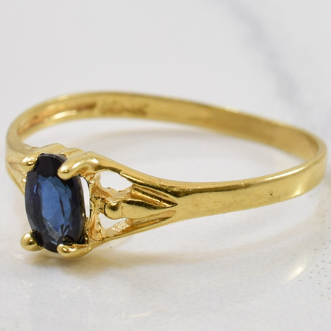 Oval Cut Blue Sapphire Ring | 0.35ct | SZ 4 |