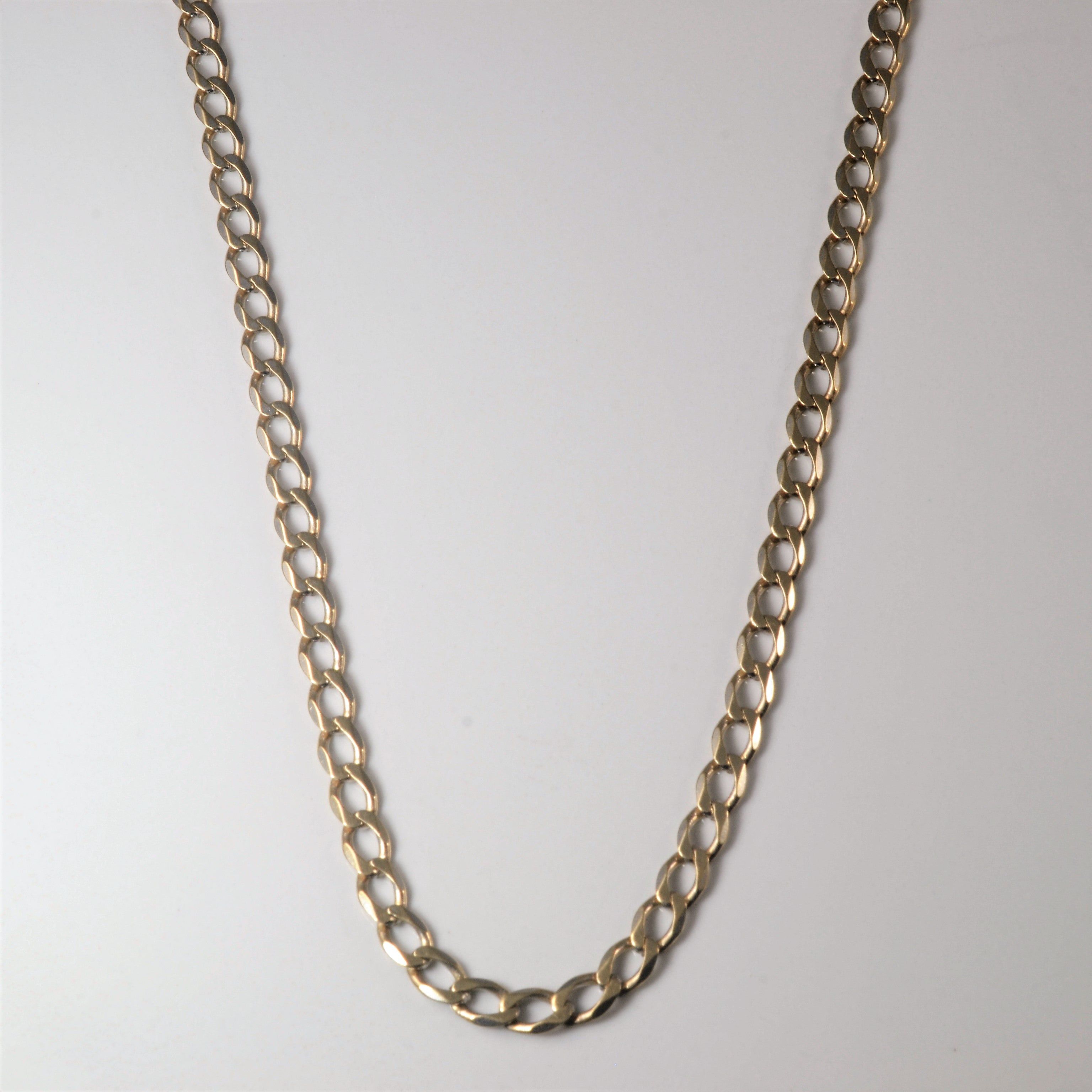 14k White Gold Curb Chain | 22