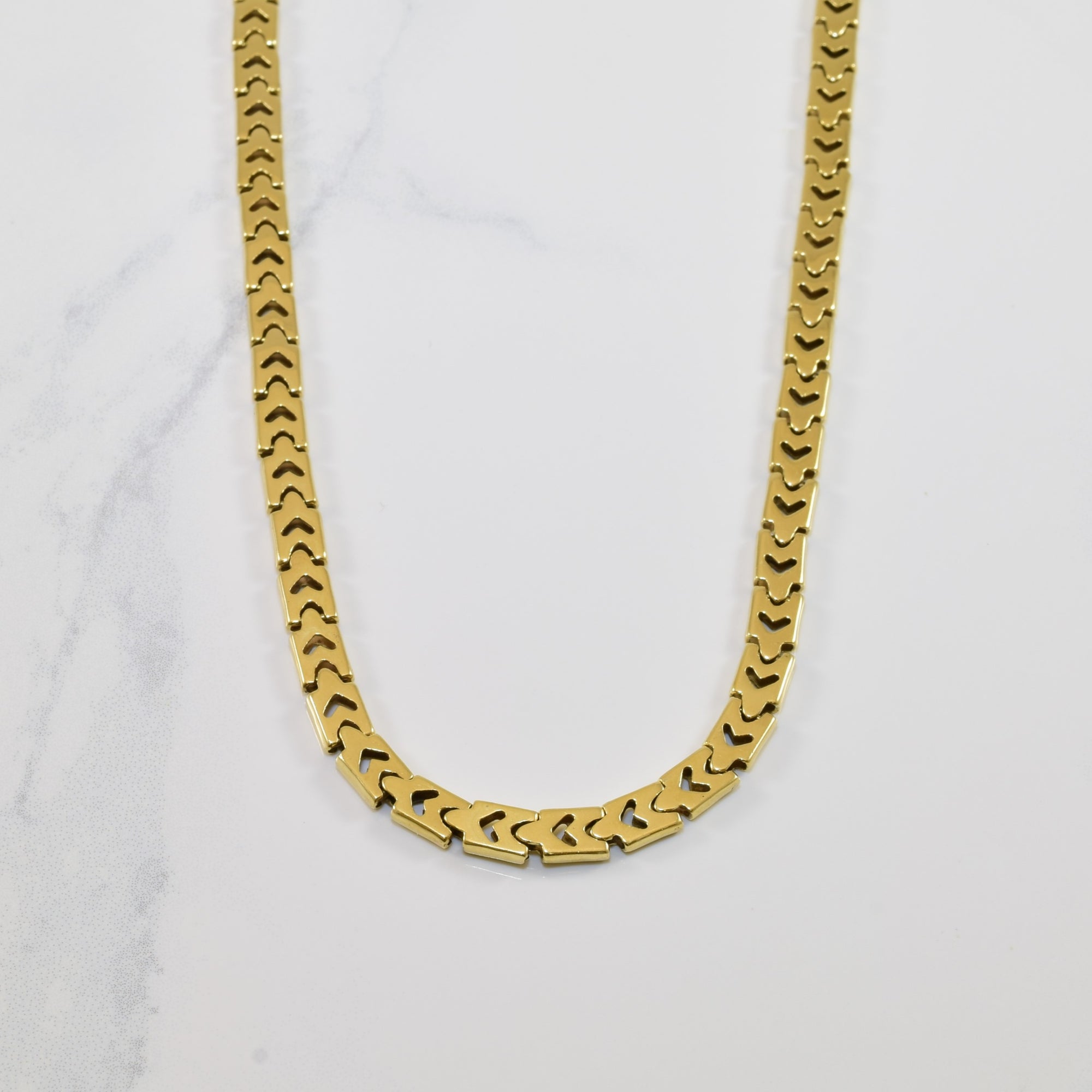 14k Yellow Gold Fancy Link Chain | 16