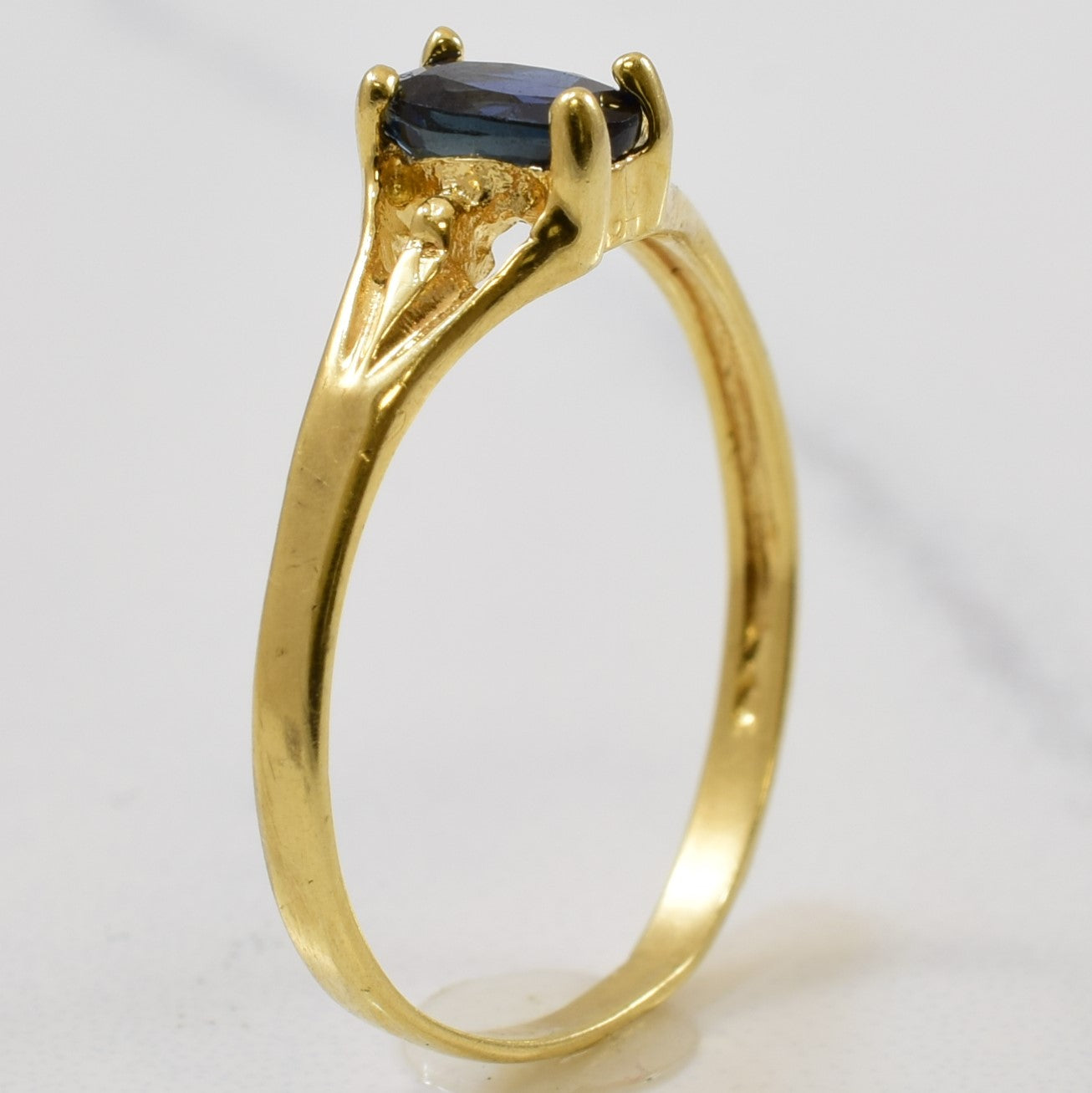 Oval Cut Blue Sapphire Ring | 0.35ct | SZ 4 |