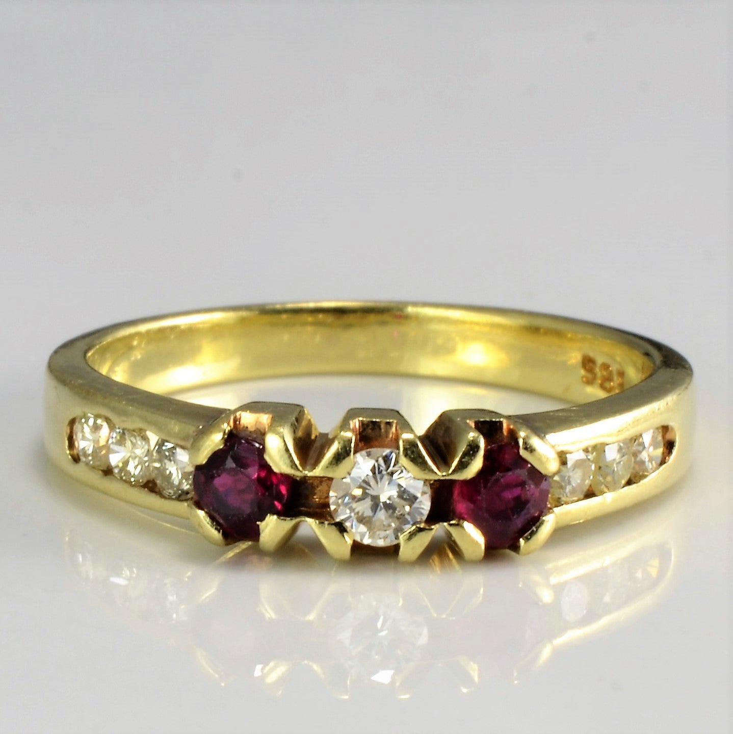 Channel Diamond & Ruby Ring | 0.20 ctw, SZ 5.5 |