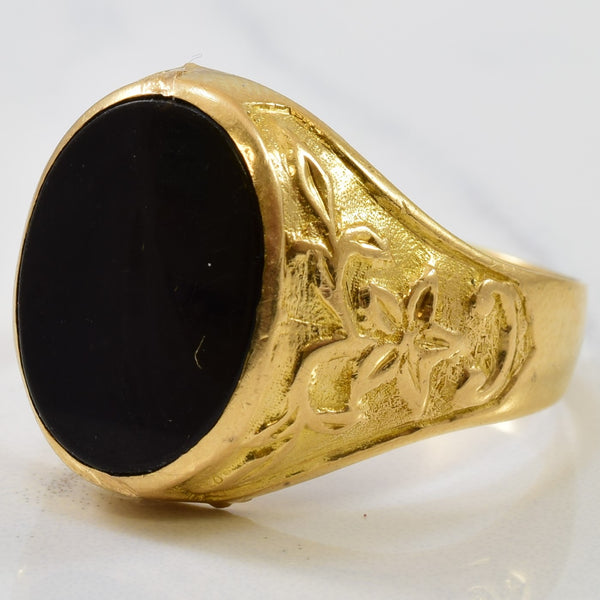 Blossom Detailed Black Onyx Ring | 6.50ct | SZ 12.25 |
