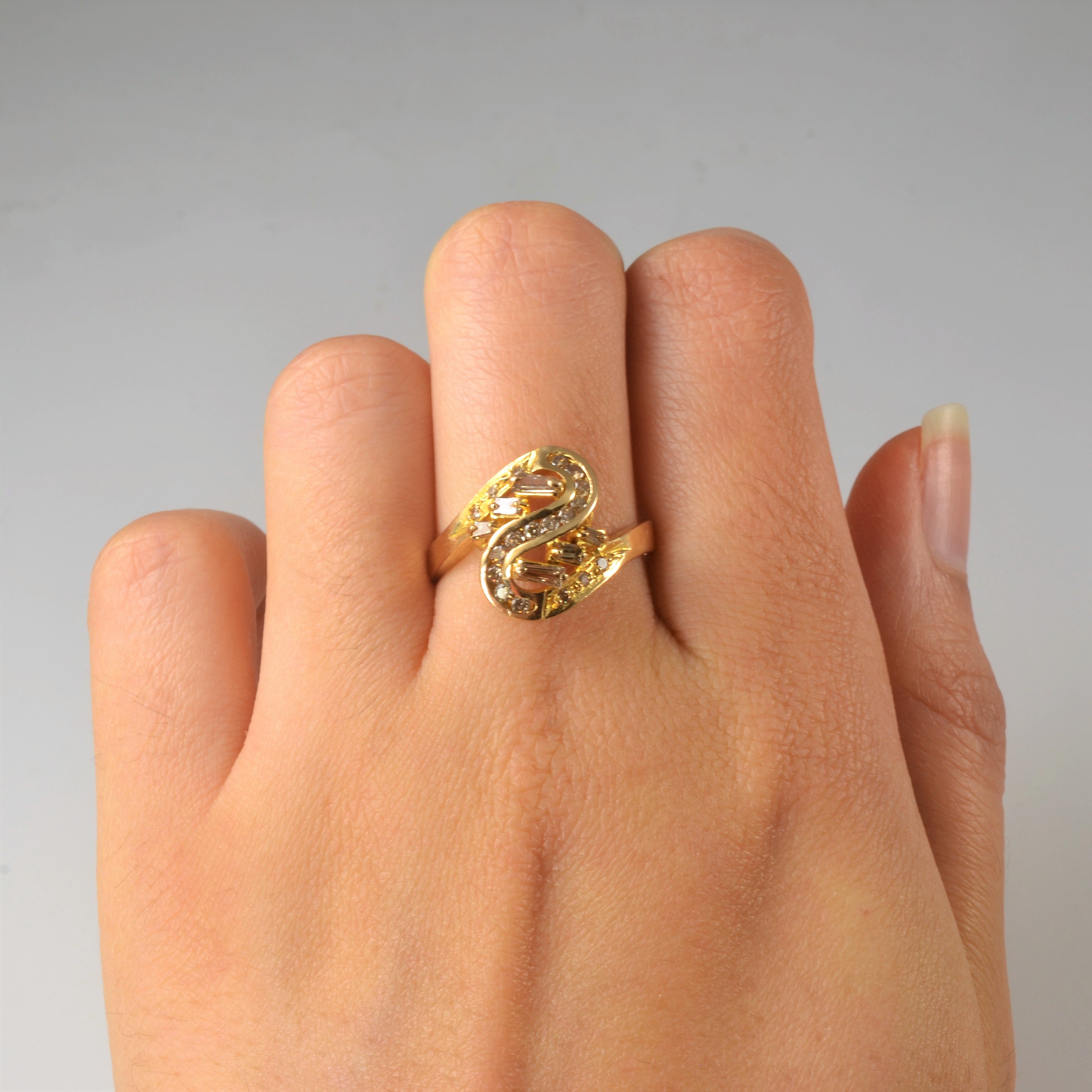 Swirl Channel Diamond Ring | 0.53ctw | SZ 7.75 |
