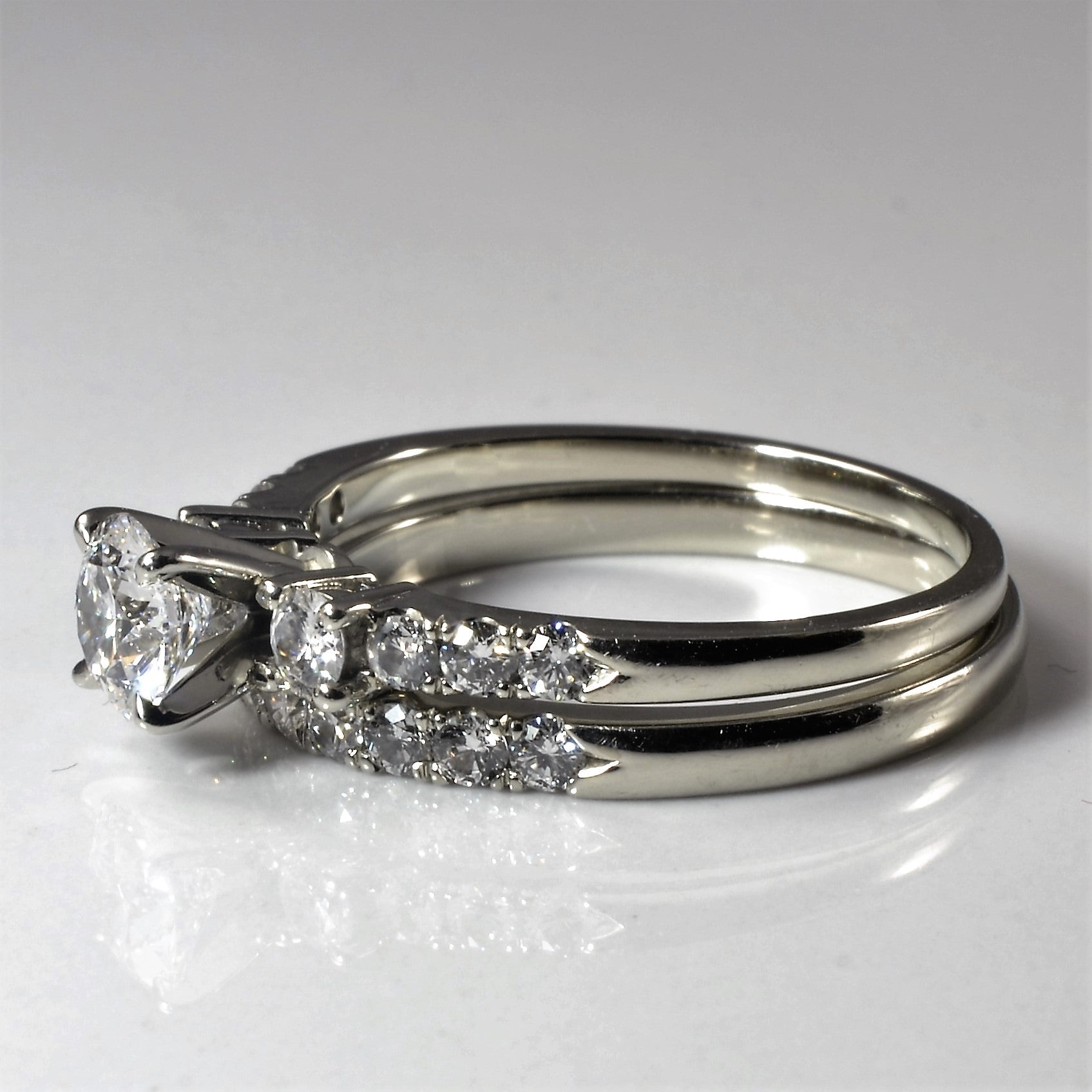 Classic White Gold Diamond Wedding Set | 1.59ctw | SZ 9.75 |