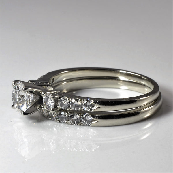 Classic White Gold Diamond Wedding Set | 1.59ctw | SZ 9.75 |