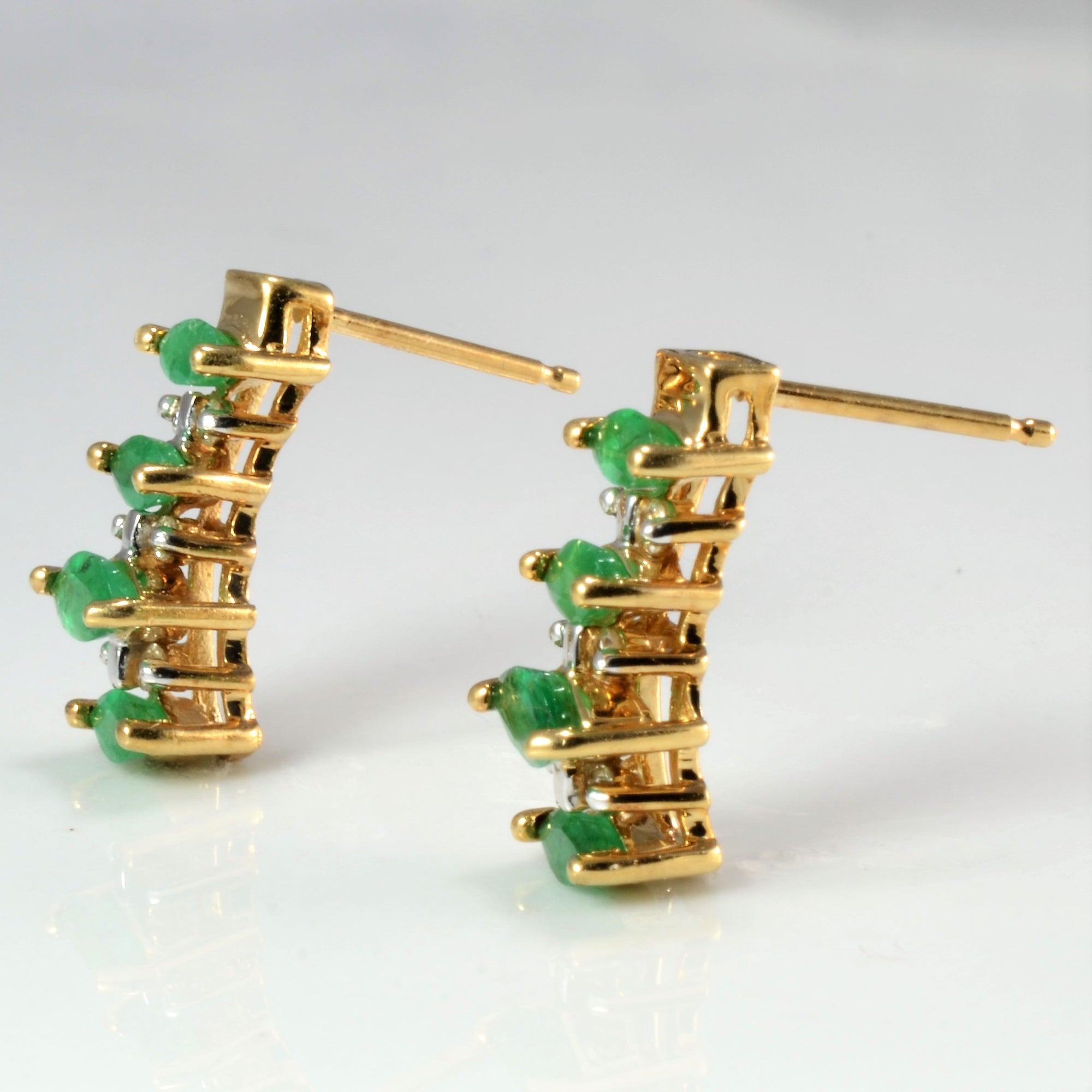 Emerald & Diamond Earrings | 0.06 ctw |