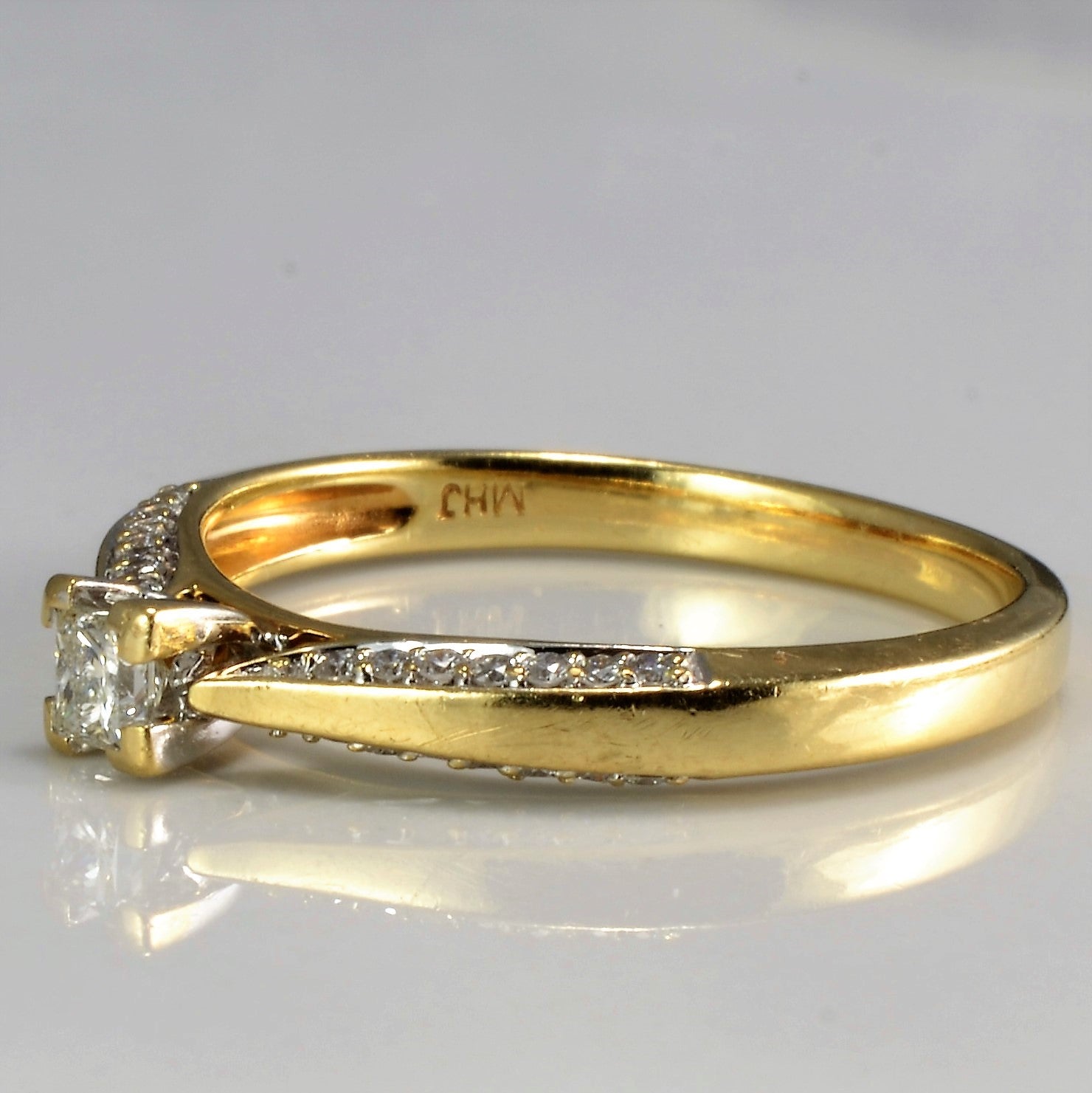 Princess Pave Diamond Promise Ring | 0.26 ctw, SZ 7.25 |