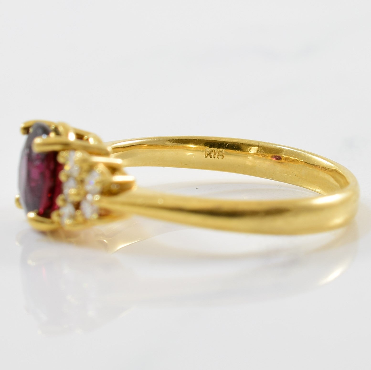 Oval Ruby & Diamond Engagement Ring | 0.25ctw, 1.75ct | SZ 7.5 |