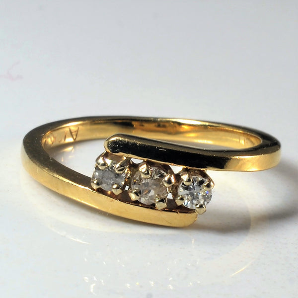 Three Stone Diamond Bypass Ring | 0.12ctw | SZ 5 |