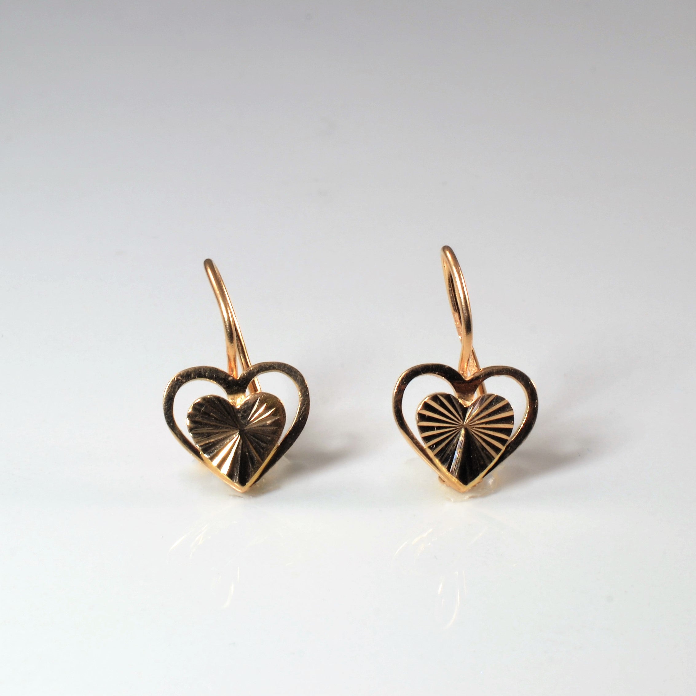 Gold Heart Earrings |