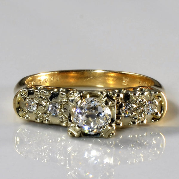 High Set Vintage Diamond Ring | 0.39ctw | SZ 5.75 |