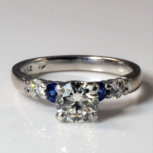 GIA Certified Diamond & Sapphire Ring | 0.96 ctw DIamonds | SZ 6 |