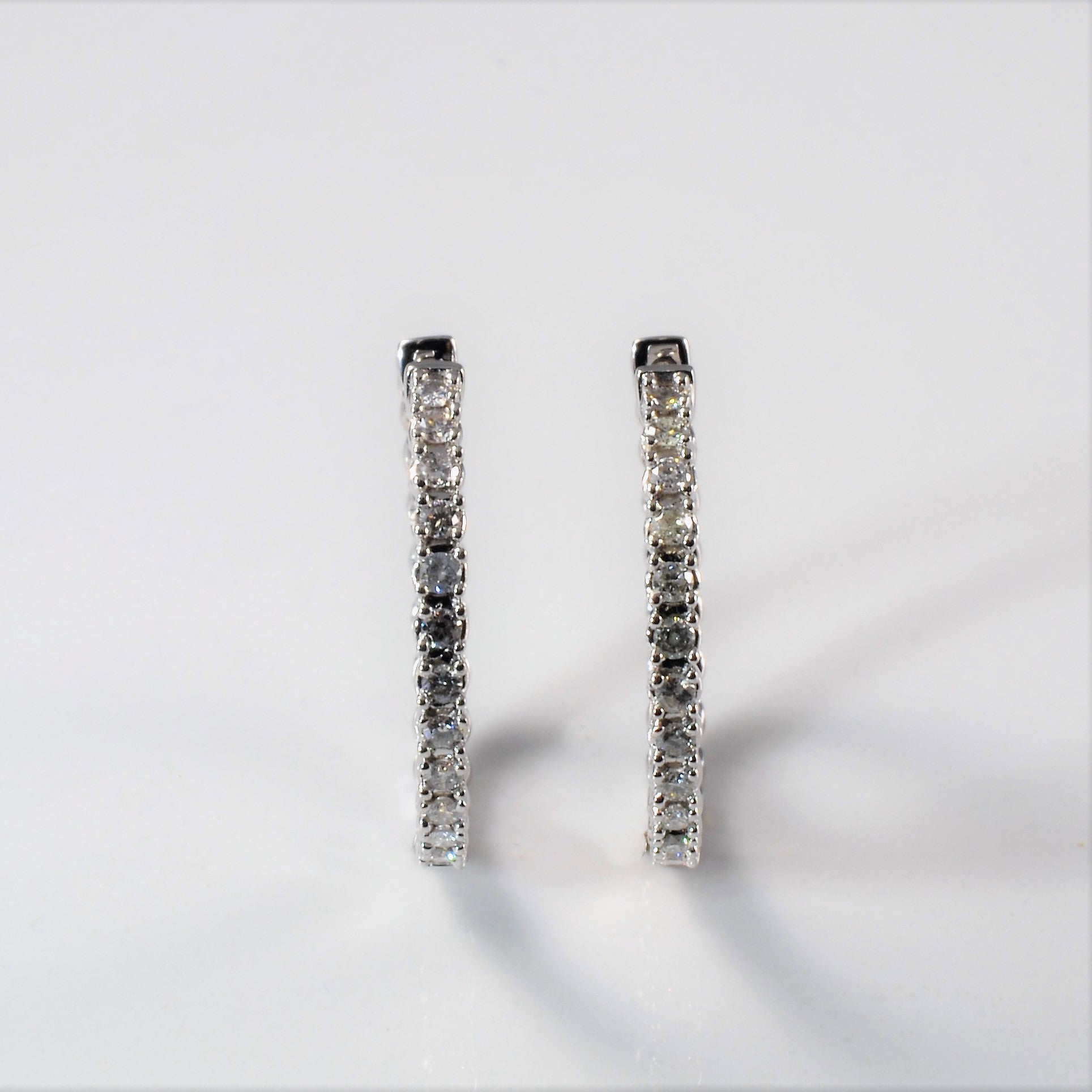 Double Sided Pave Diamond Hoop Earrings | 0.75ctw |