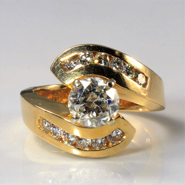 Bypass Diamond Engagement Ring | 1.34ctw | SZ 5 |