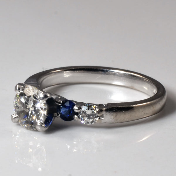 GIA Certified Diamond & Sapphire Ring | 0.96 ctw DIamonds | SZ 6 |