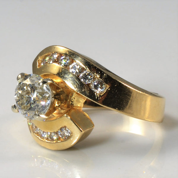 Bypass Diamond Engagement Ring | 1.34ctw | SZ 5 |