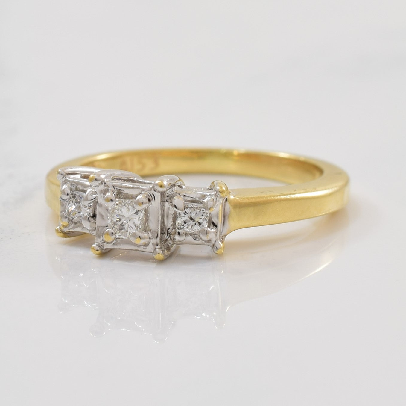 Three Stone Princess Diamond Ring | 0.11ctw | SZ 4.5 |