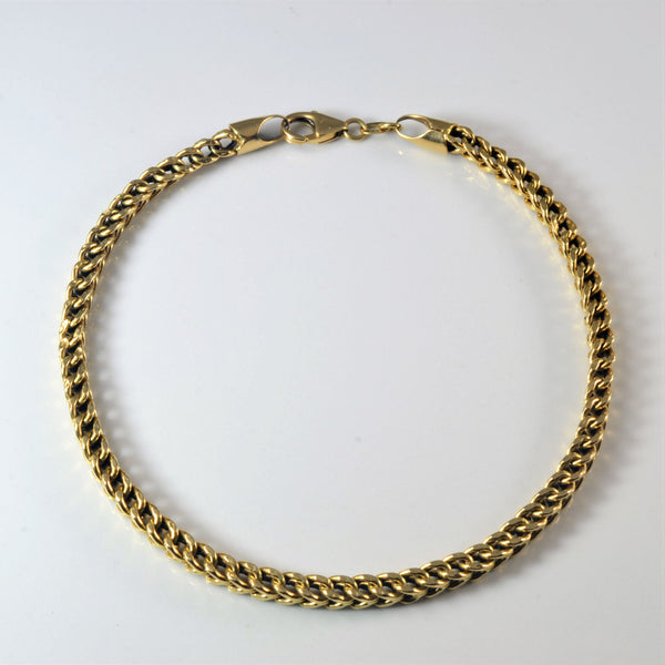 18k Yellow Gold Wheat Chain Bracelet | 9