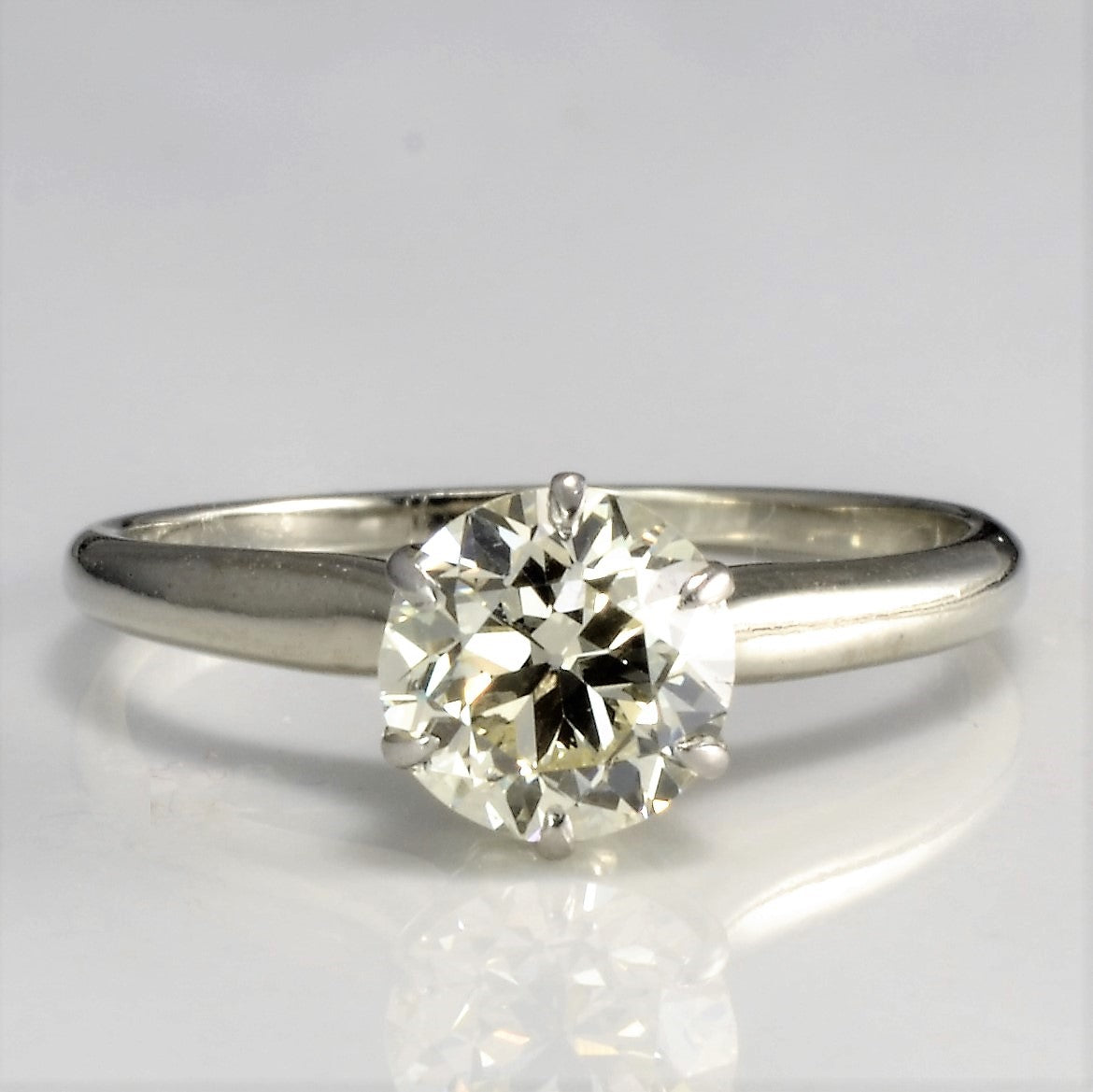 Vintage Solitaire Diamond Engagement Ring | 0.87 ct, SZ 5.25 |