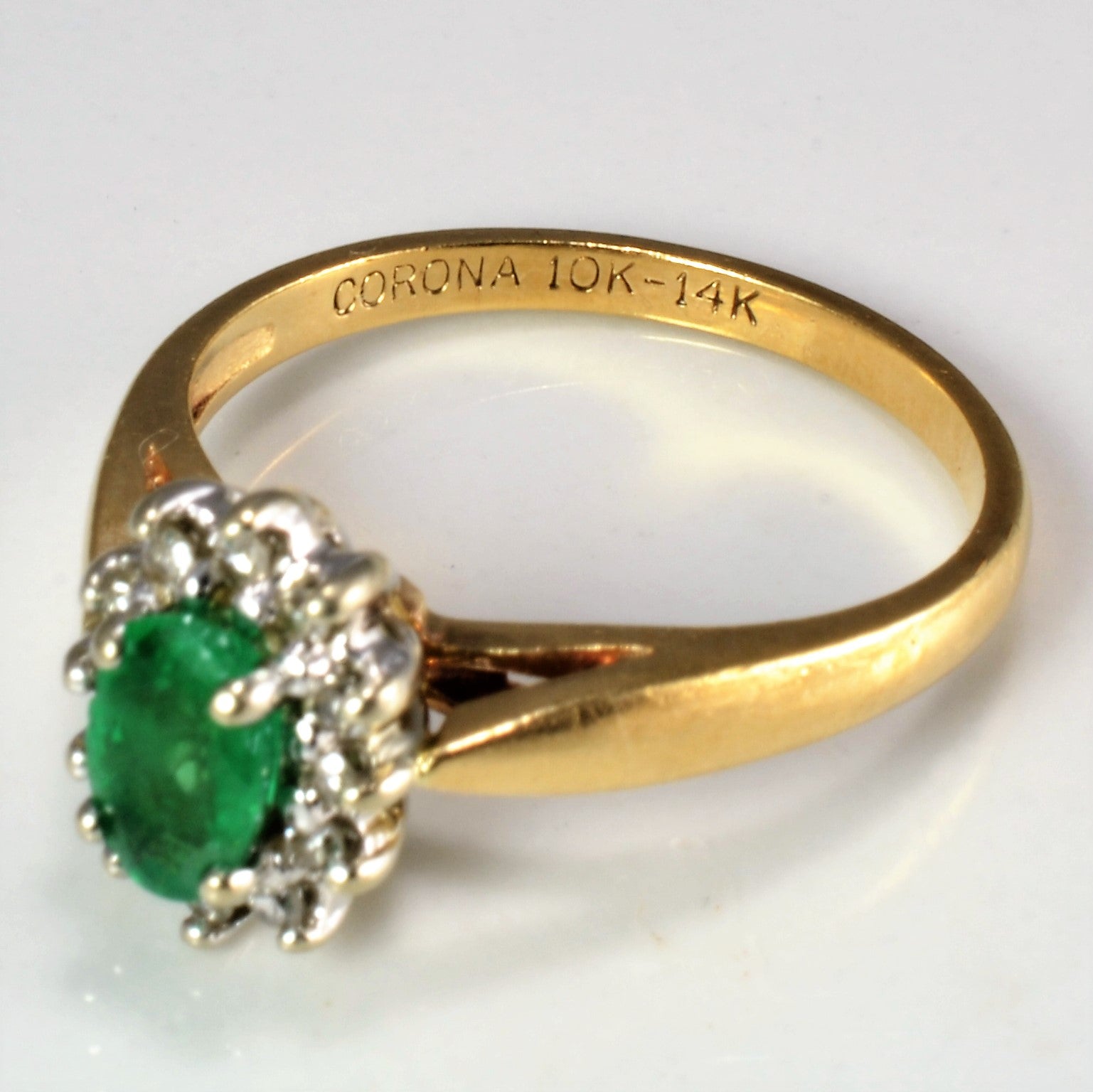 Cocktail Emerald & Diamond Ring | 0.12 ctw, SZ 6.25 |