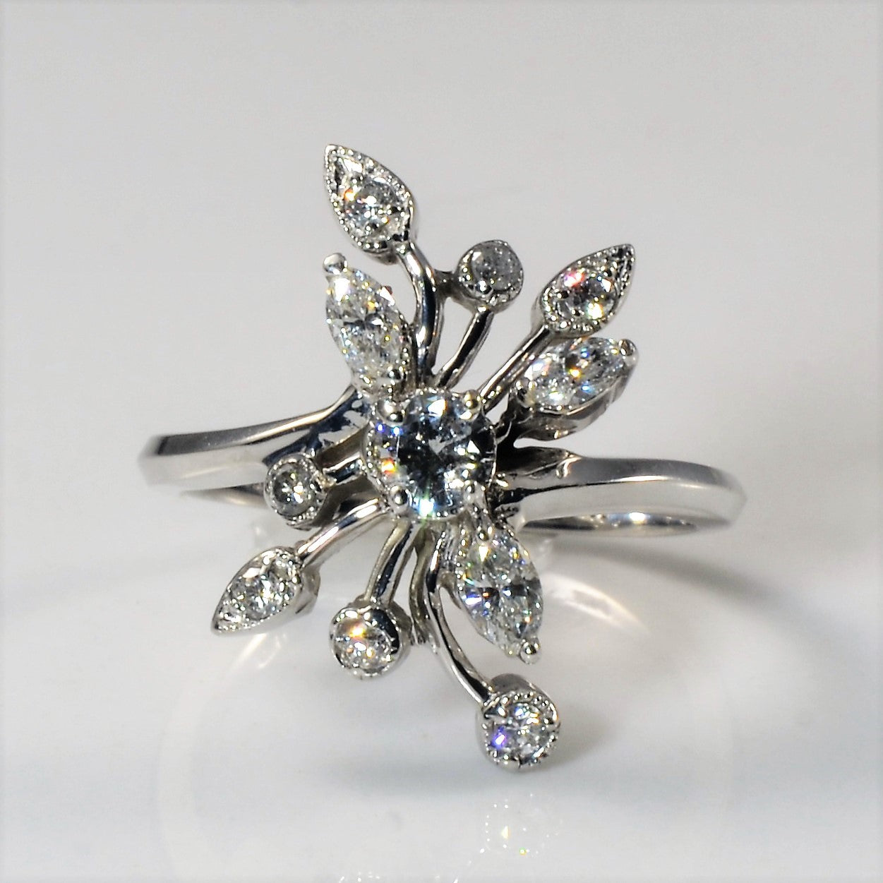 Floral Design Diamond Ring | 0.57ctw | SZ 6.75 |