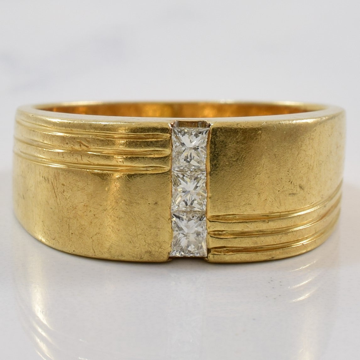 Horizontal Princess Diamond Channel Ring | 0.30ctw | SZ 8.25 |