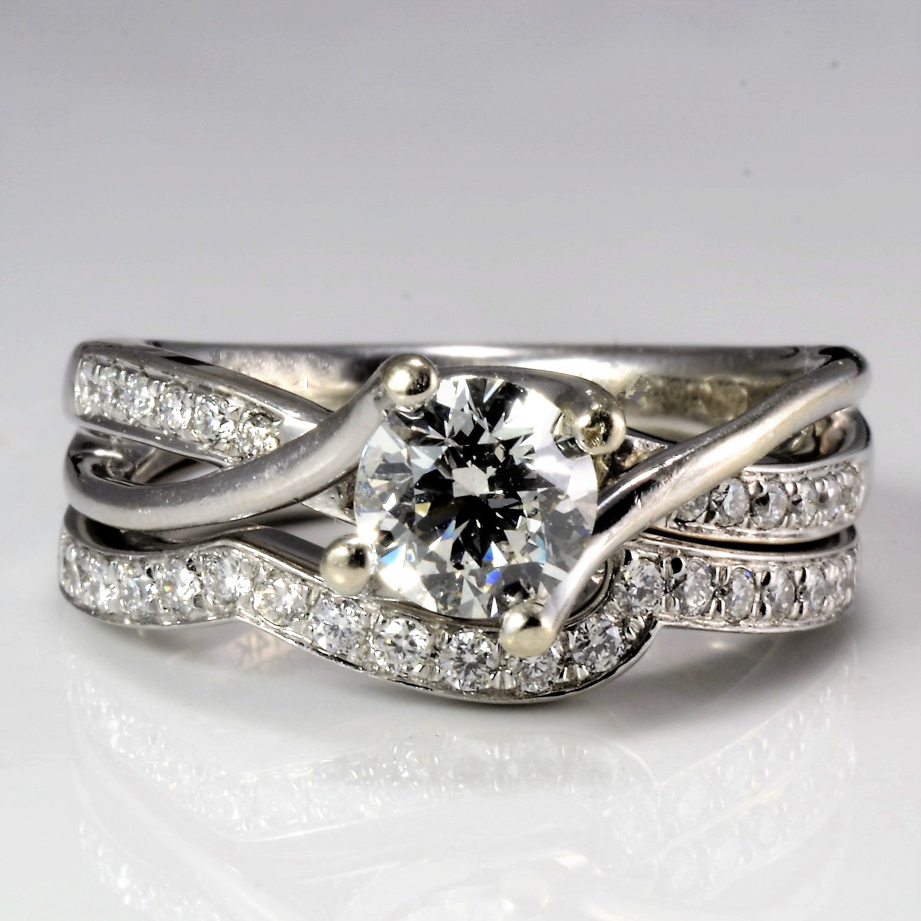 Bypass Diamond Wedding Ring Set | 0.75 ctw, SZ 5 |