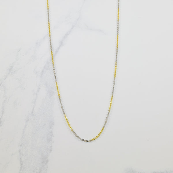 18k Two Tone Cable Chain | 18