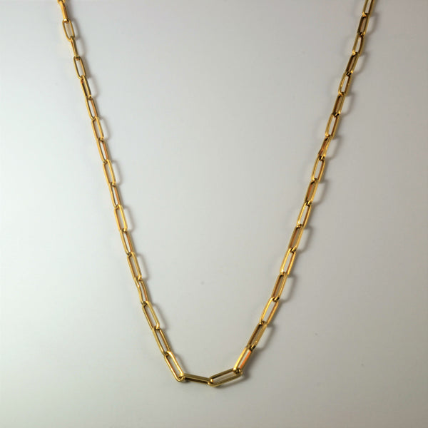 18k Yellow Gold Paper Clip Chain | 20