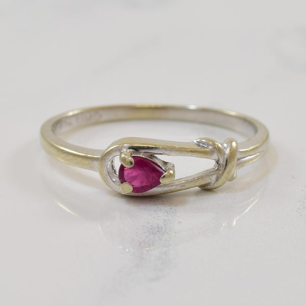 Infinity Knot Ruby Ring | 0.15ct | SZ 6.5 |
