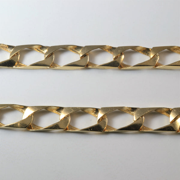 10k Yellow Gold Flat Curb Chain Bracelet | 8.5
