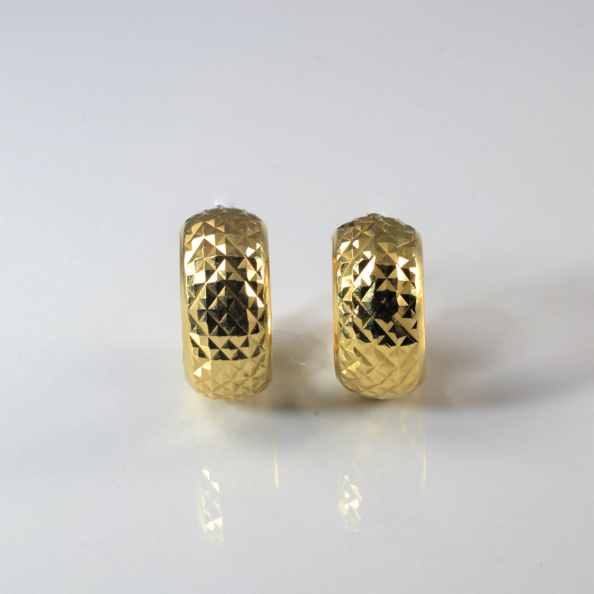 Textured Gold Huggie Earrings