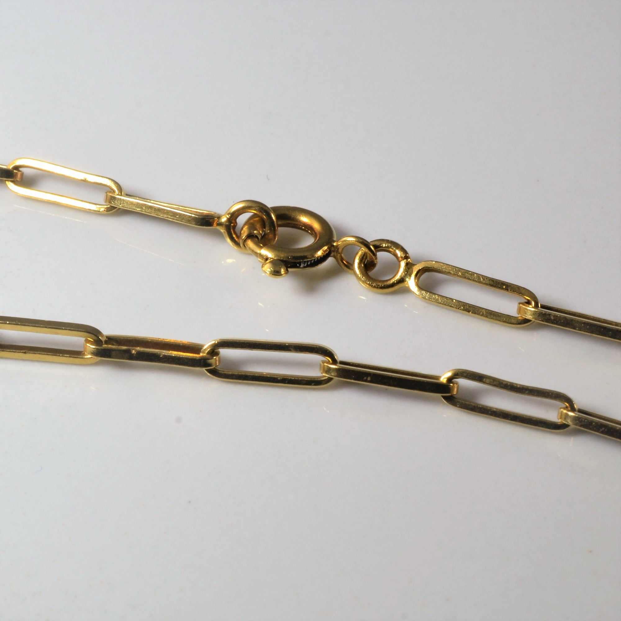 18k Yellow Gold Paper Clip Chain | 20