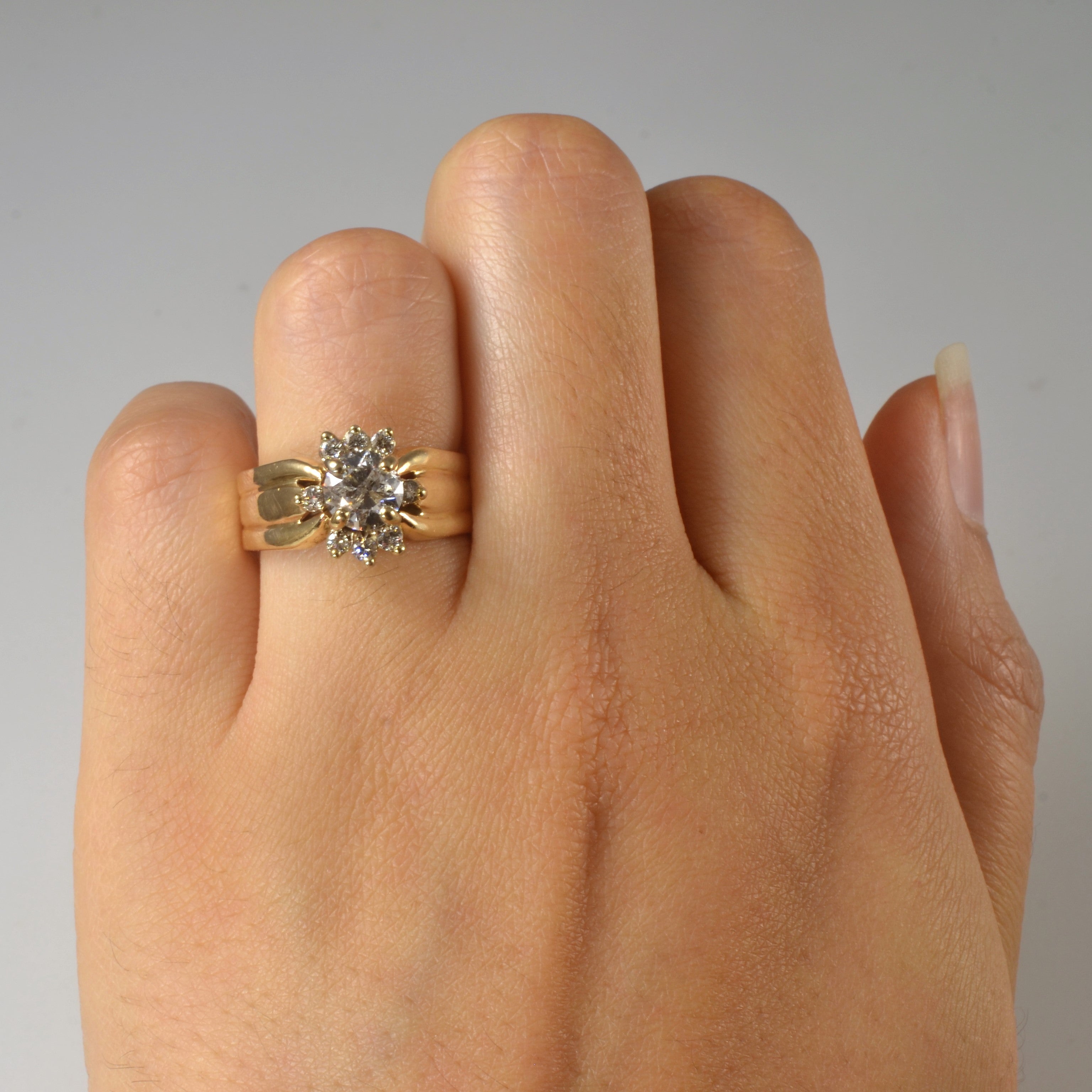Soldered Three Stone Diamond Wedding Set | 1.08ctw | SZ 6.5 |