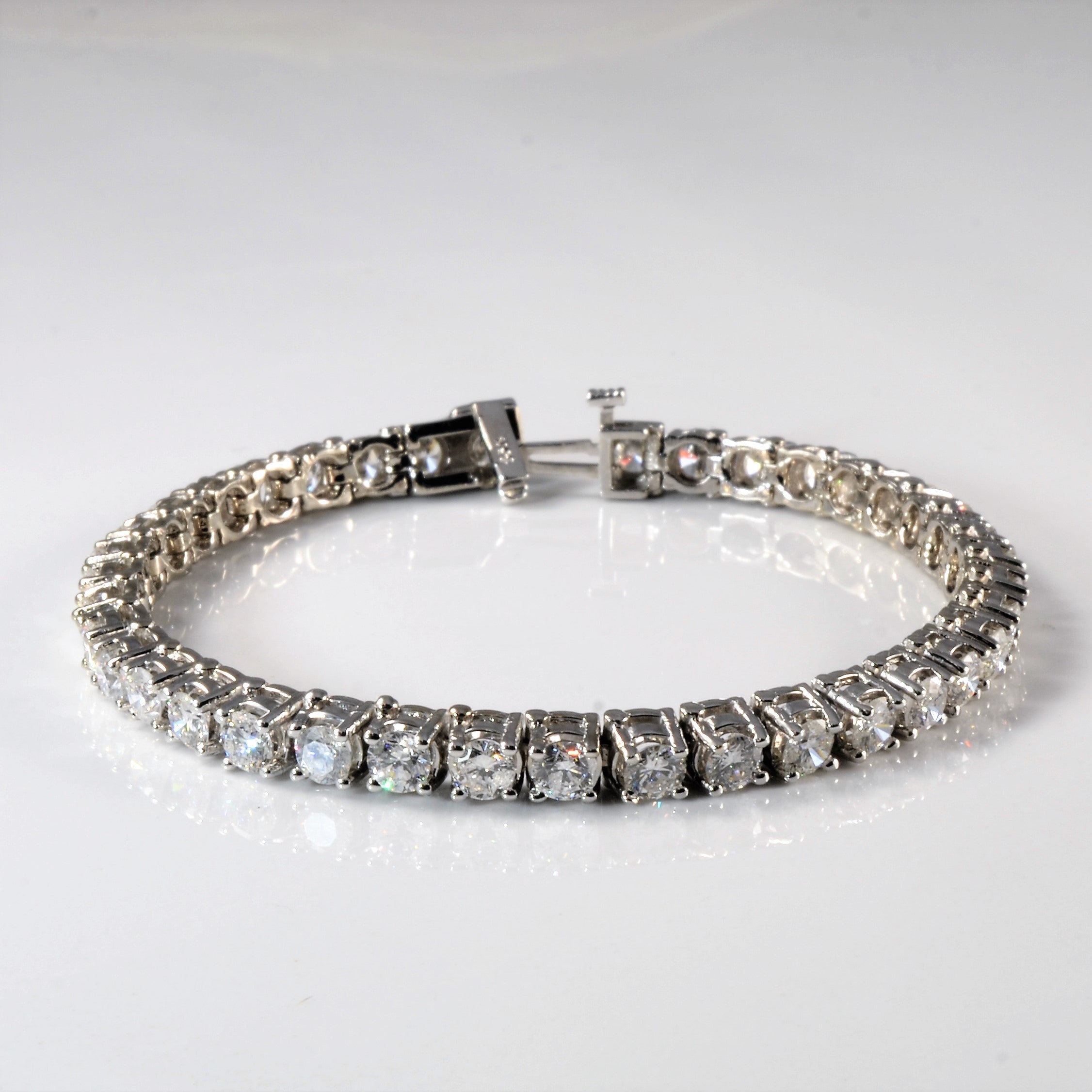 Bracelet de tennis en diamants ronds brillants | 9,12 ct | 17,8 cm | 
