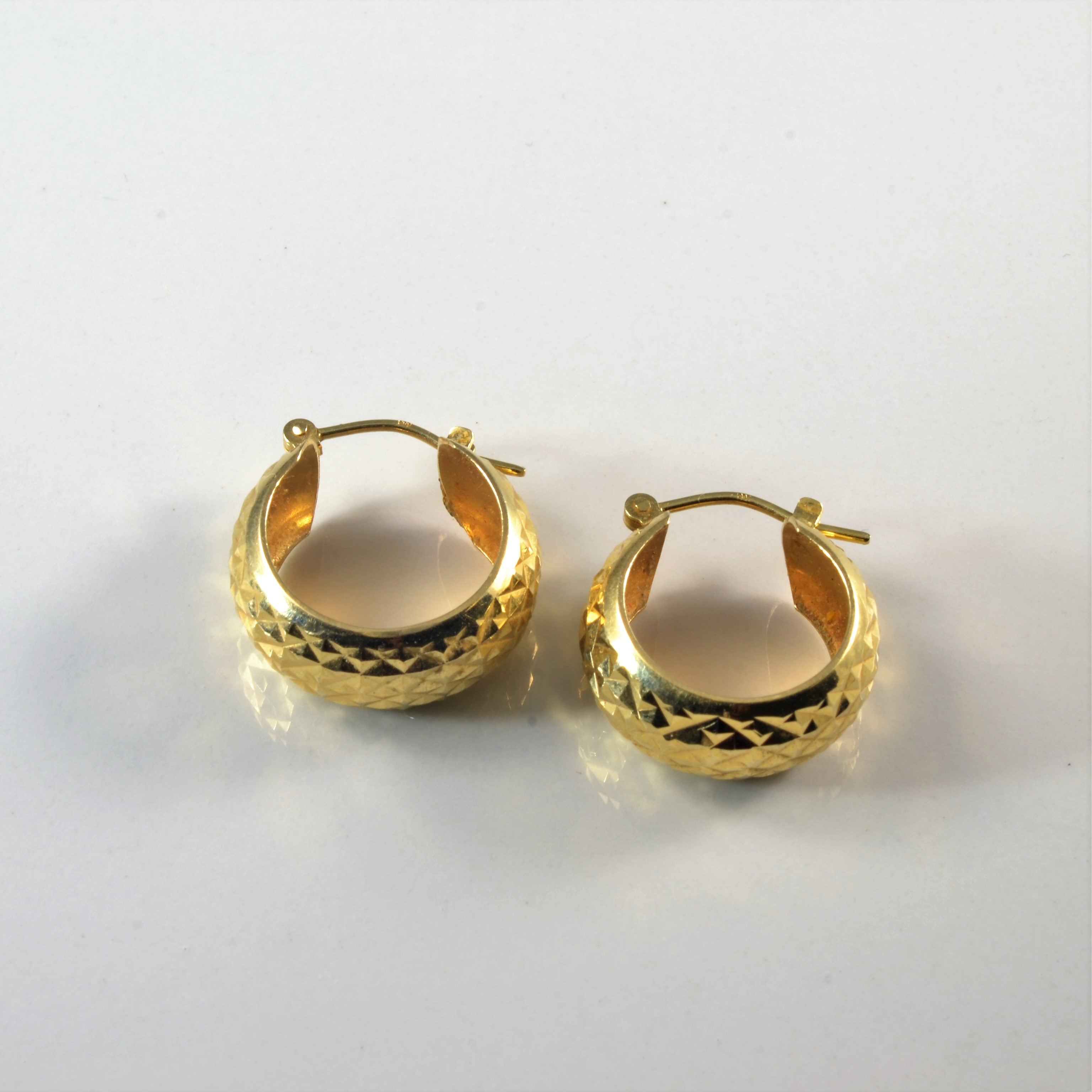 Textured Gold Huggie Earrings