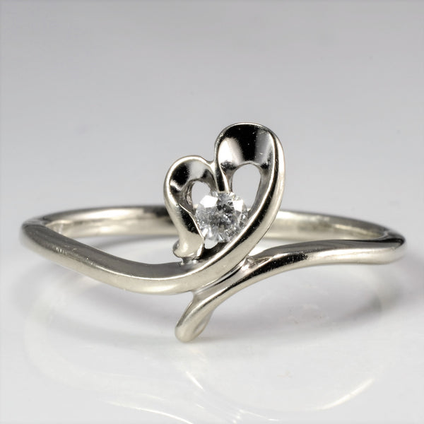 Bypass Heart Design Diamond Promise Ring | 0.06 ct, SZ 7.25 |