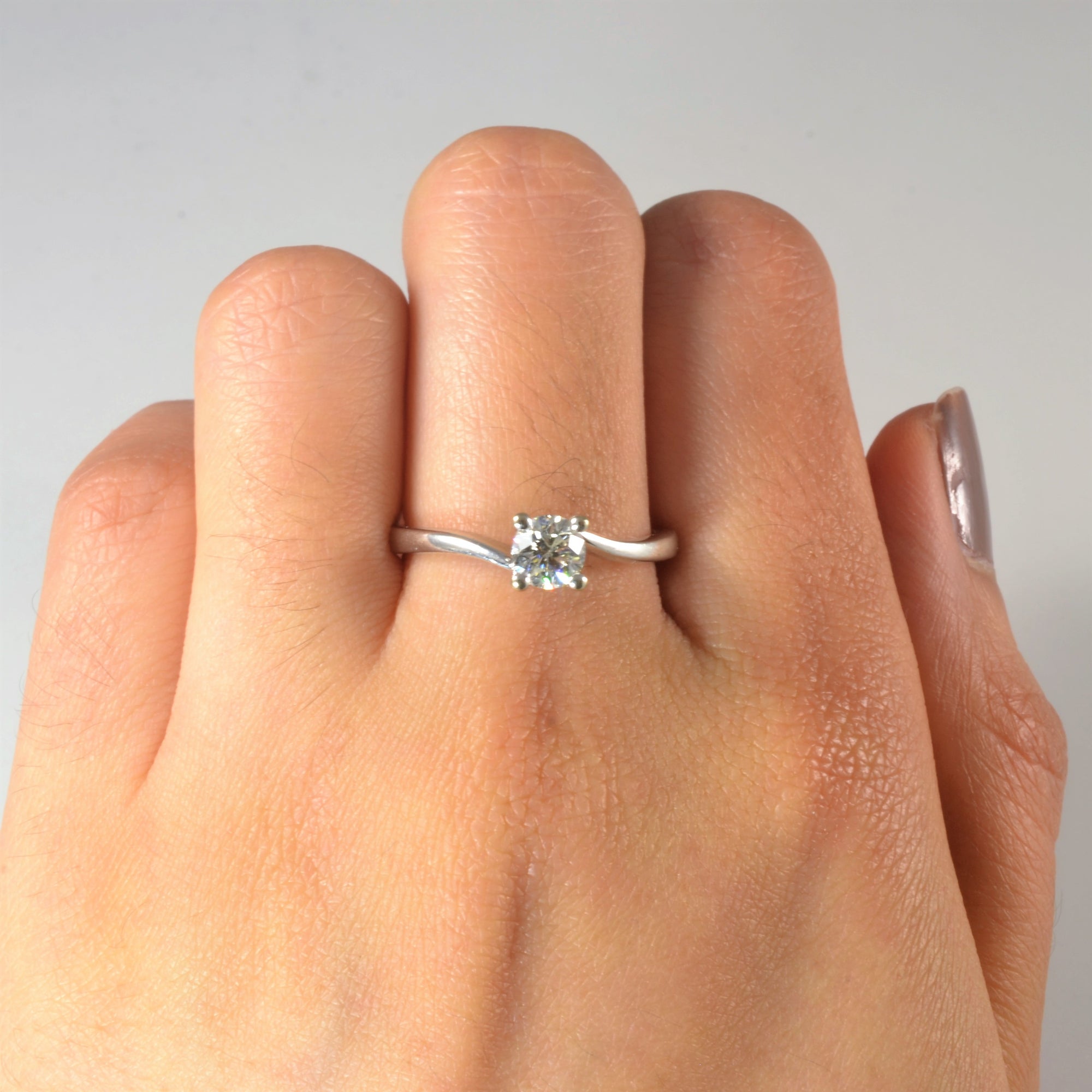 Solitaire Diamond Bypass Ring | 0.55ctw | SZ 8.25 |