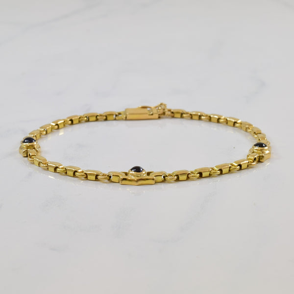 Synthetic Sapphire Cabochon Bracelet | 1.35ct | 8
