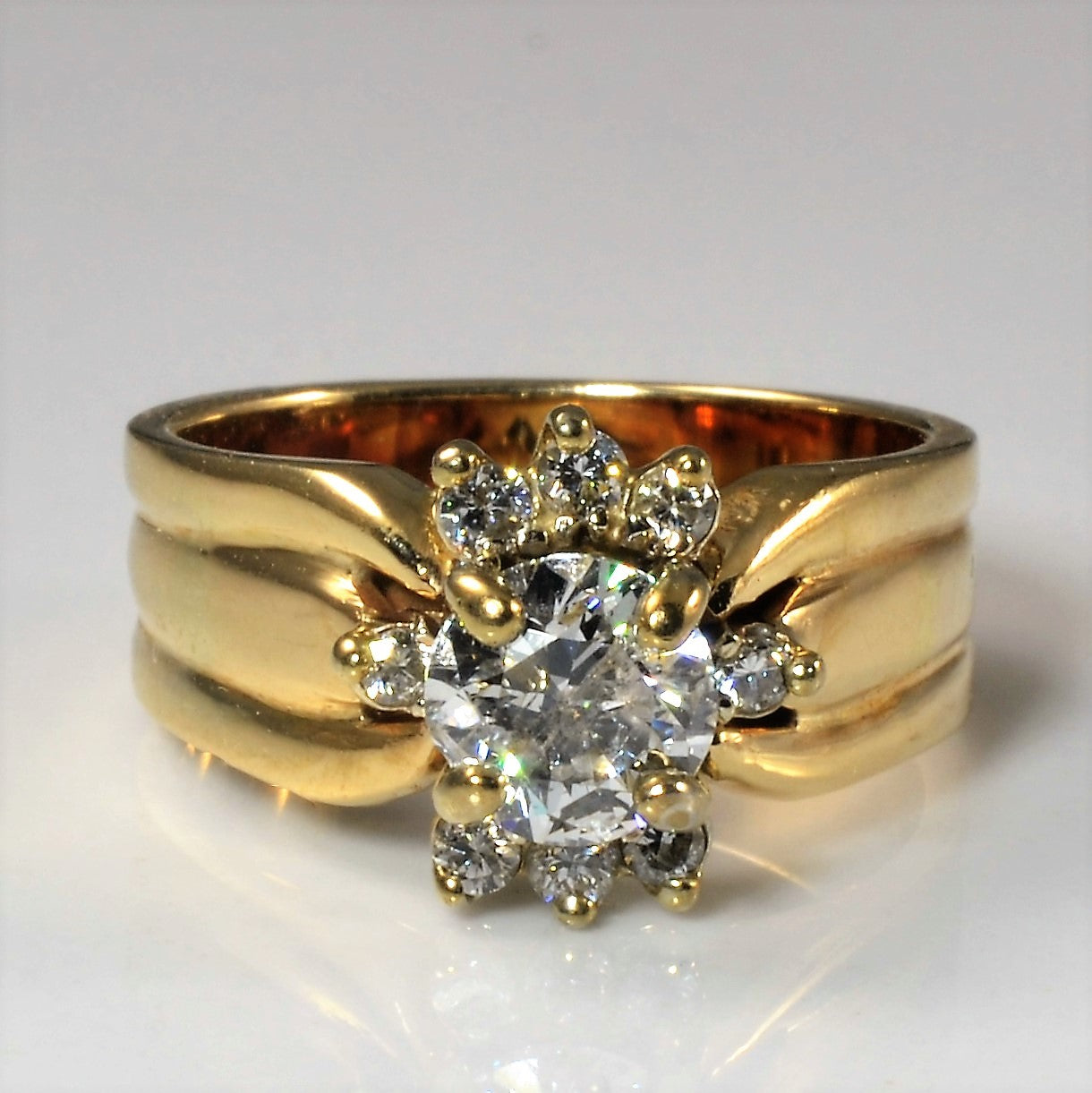 Soldered Three Stone Diamond Wedding Set | 1.08ctw | SZ 6.5 |
