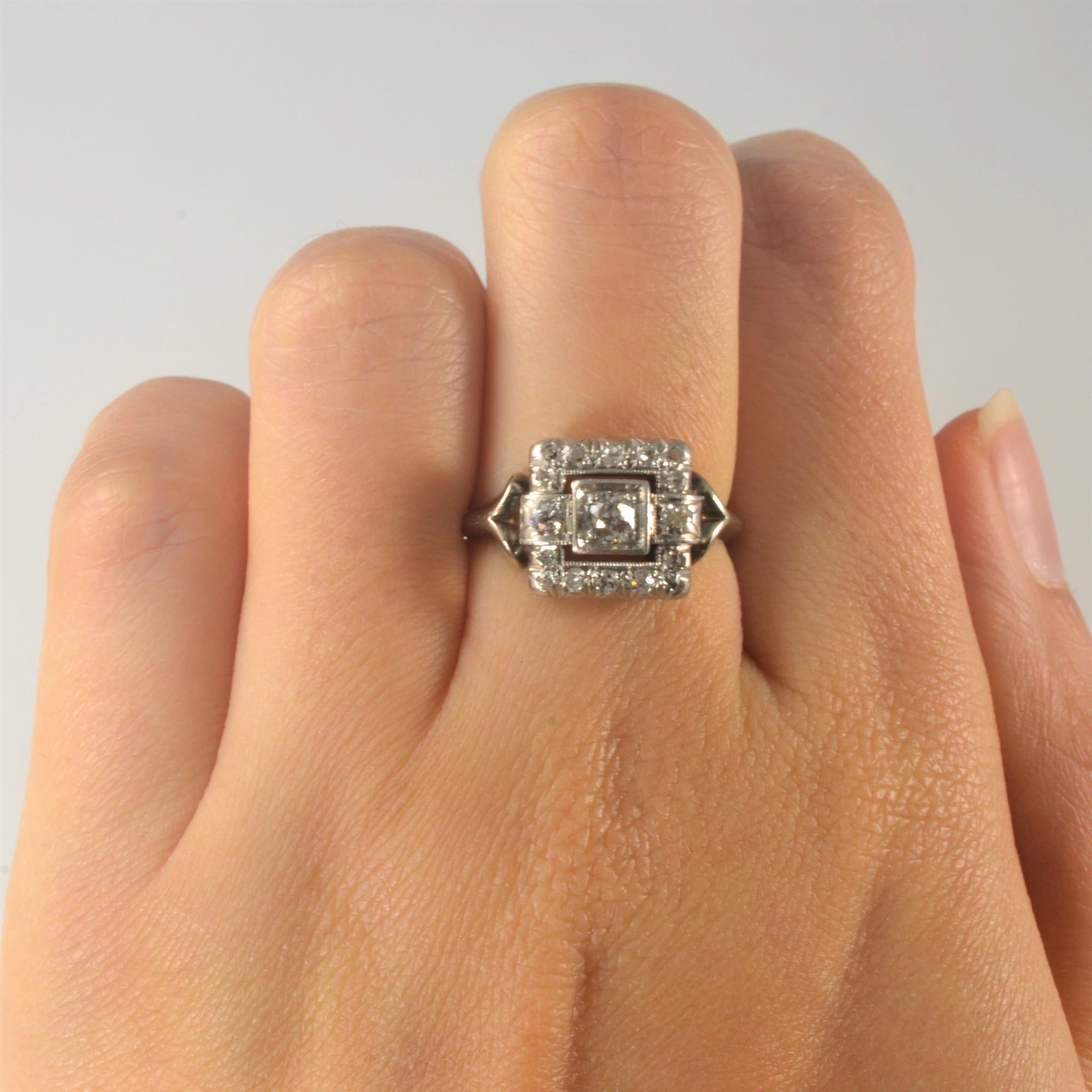 Art Deco Diamond Cocktail Ring | 0.71ctw | SZ 5.5 |