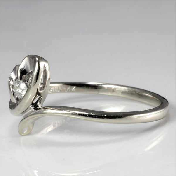 Bypass Heart Design Diamond Promise Ring | 0.06 ct, SZ 7.25 |