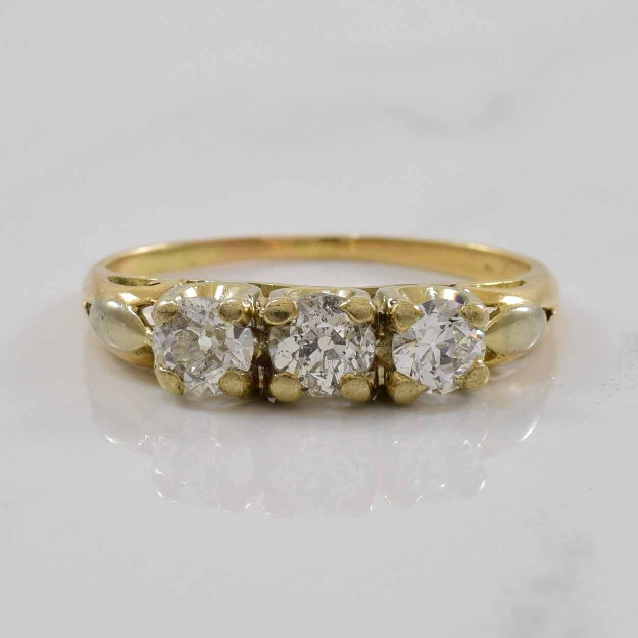 Old European Three Stone Diamond Ring | 0.55ctw | SZ 5.25 |