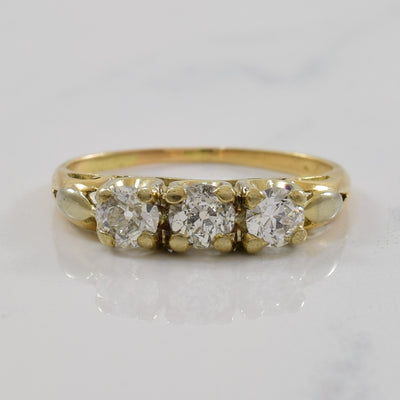 Old European Three Stone Diamond Ring | 0.55ctw | SZ 5.25 |